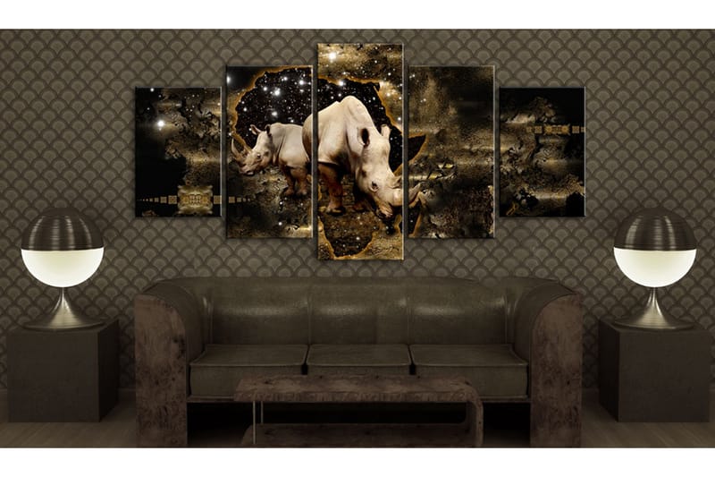 Tavla Golden Rhino 100x50 - Artgeist sp. z o. o. - Inredning - Tavlor & konst - Canvastavlor