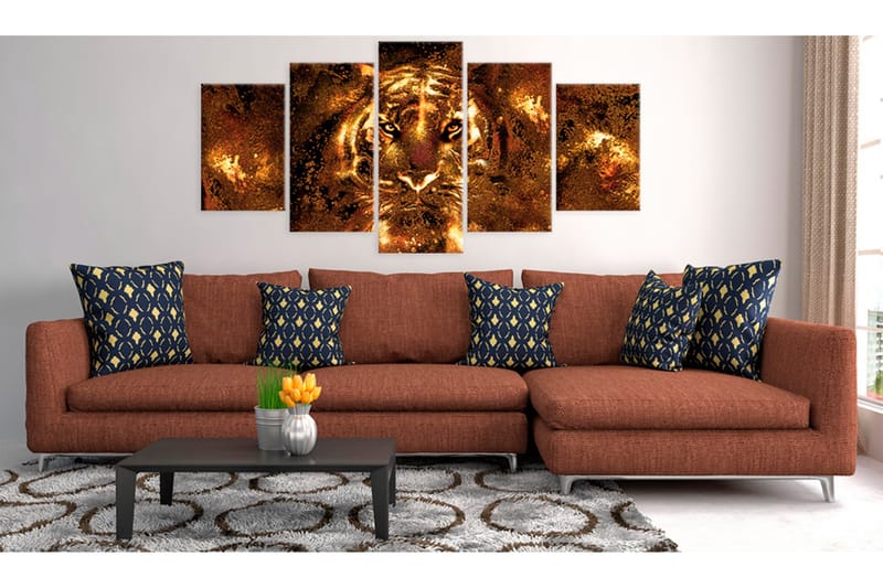 Tavla Golden Tiger 200x100 - Artgeist sp. z o. o. - Inredning - Tavlor & konst - Canvastavlor
