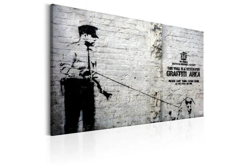 Tavla Graffiti Area (Police and a Dog) by Banksy 120x80, Artgeist sp. z o. o.