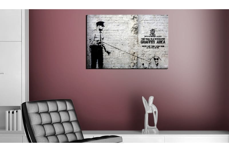 Tavla Graffiti Area (Police and a Dog) by Banksy 120x80 - Artgeist sp. z o. o. - Inredning - Tavlor & konst - Canvastavlor