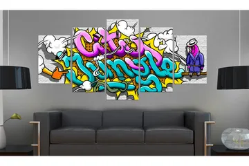 Tavla Graffiti City Jungle 200x100 - Artgeist sp. z o. o. - Inredning - Tavlor & konst - Canvastavlor
