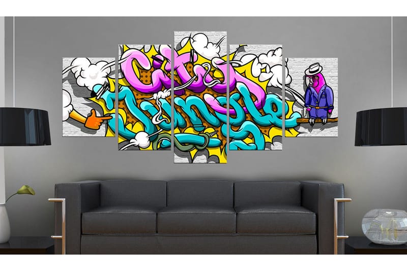 Tavla Graffiti City Jungle 200x100 - Artgeist sp. z o. o. - Inredning - Tavlor & konst - Canvastavlor