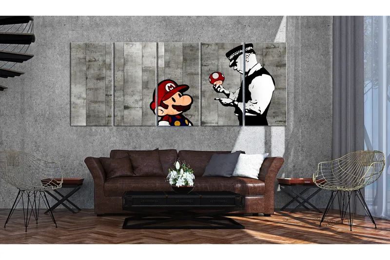 Tavla Graffiti On Concrete 200x80 - Artgeist sp. z o. o. - Inredning - Tavlor & konst - Canvastavlor