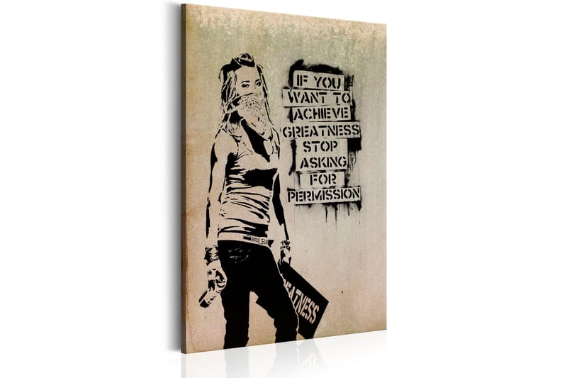 Tavla Graffiti Slogan By Banksy 60x90, Artgeist sp. z o. o.