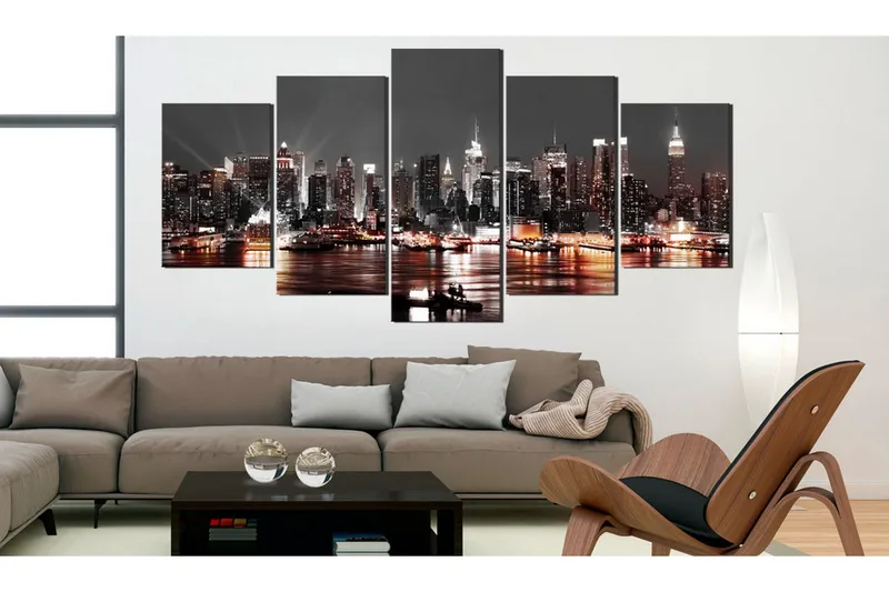 Tavla Grey City 200x100 - Artgeist sp. z o. o. - Inredning - Tavlor & konst - Canvastavlor