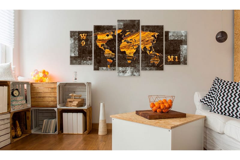 Tavla Hidden Treasure World Map 200x100 - Artgeist sp. z o. o. - Inredning - Tavlor & konst - Canvastavlor