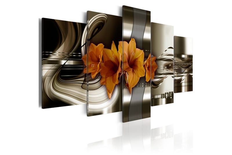 Tavla Hippeastrum And Abstract Waves 200x100, Artgeist sp. z o. o.