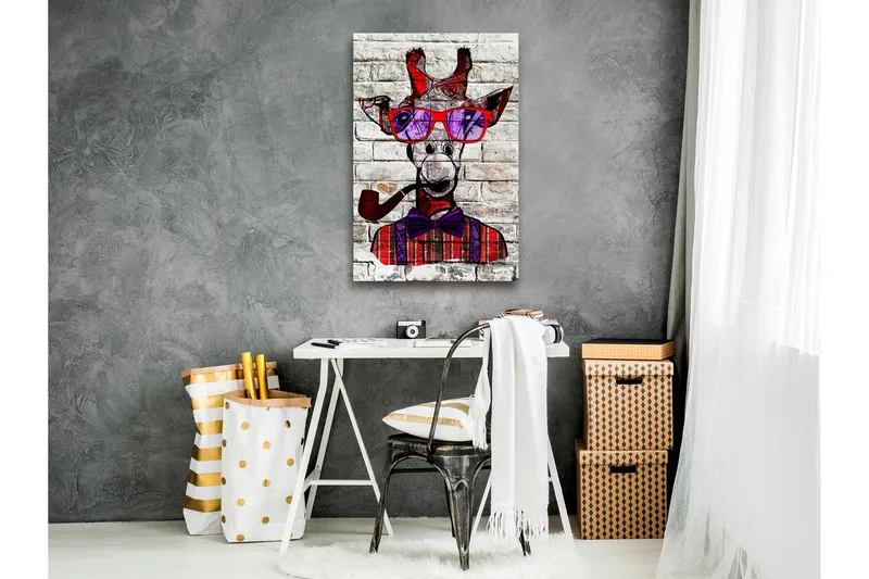 Tavla Hipster Giraffe (1 Part) Vertical 80x120, Artgeist sp. z o. o.