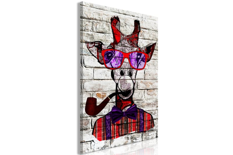 Tavla Hipster Giraffe (1 Part) Vertical 80x120 - Artgeist sp. z o. o. - Inredning - Tavlor & konst - Canvastavlor