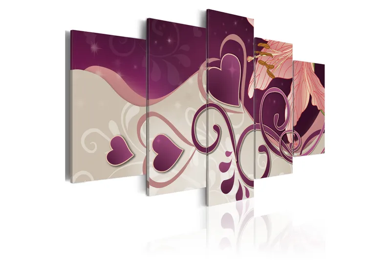Tavla Hjärtan Och Lilja 200x100, Artgeist sp. z o. o.