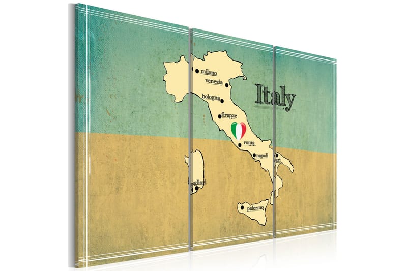 Tavla Hjärtat av Italien triptyk 90x60, Artgeist sp. z o. o.