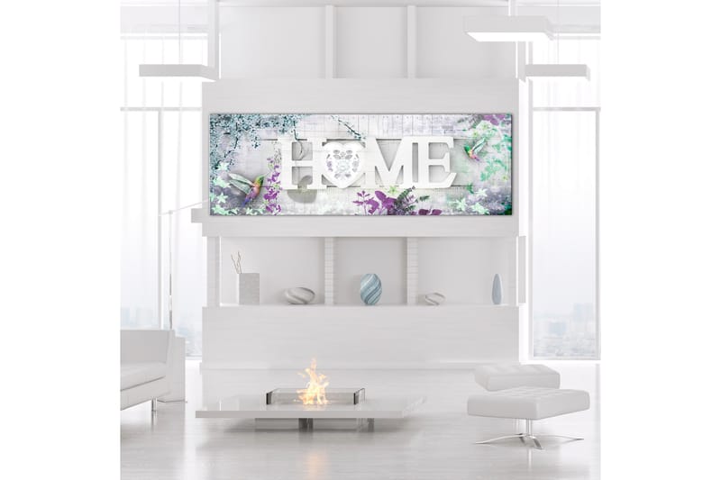 Tavla Home and Hummingbirds (1 Part) Green Narrow 120x40 - Artgeist sp. z o. o. - Inredning - Tavlor & konst - Canvastavlor
