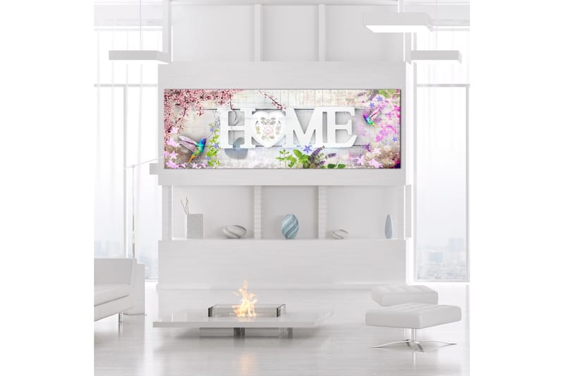 Tavla Home and Hummingbirds (1 Part) Pink Narrow 150x50 - Artgeist sp. z o. o. - Inredning - Tavlor & konst - Canvastavlor
