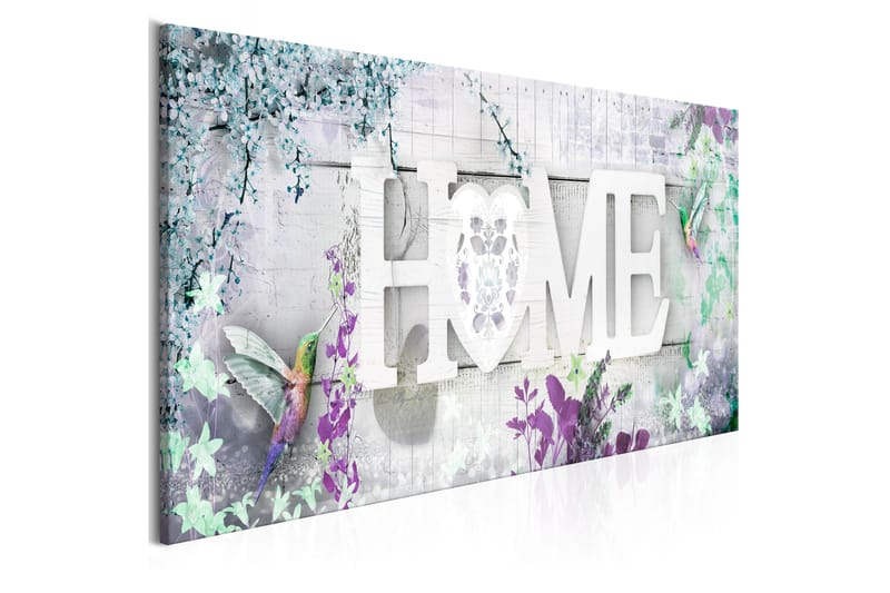 Tavla Home and Hummingbirds (1 Part) Green Narrow 120x40 - Artgeist sp. z o. o. - Inredning - Tavlor & konst - Canvastavlor