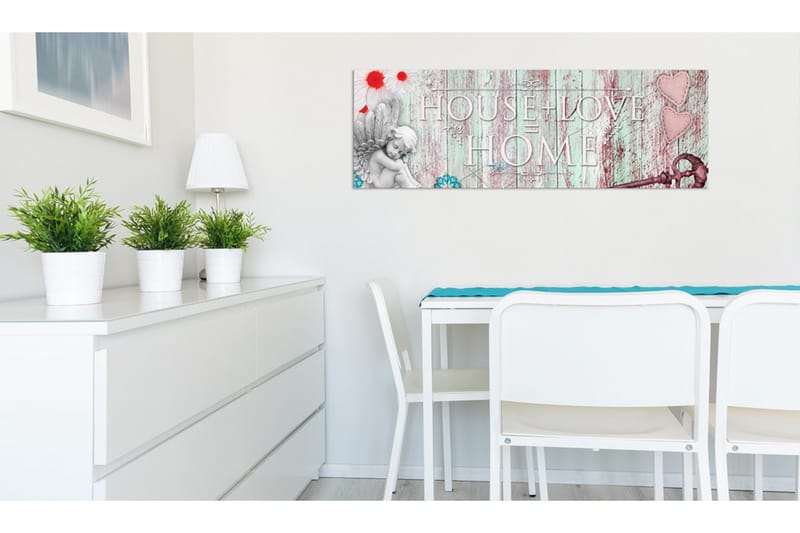 Tavla Home House + Love 150x50 - Artgeist sp. z o. o. - Inredning - Tavlor & konst - Canvastavlor