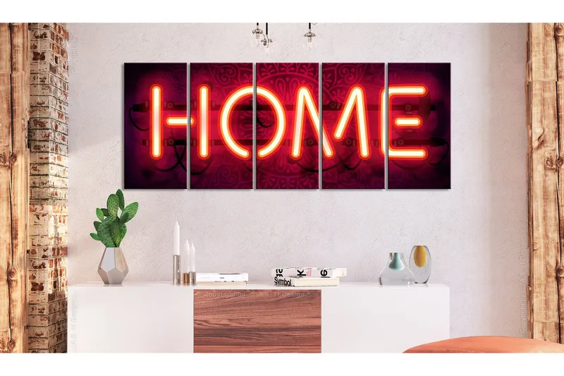 Tavla Home Neon 225x90 - Artgeist sp. z o. o. - Inredning - Tavlor & konst - Canvastavlor
