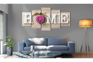 Tavla Home Pink Heart 100x50 - Artgeist sp. z o. o. - Inredning - Tavlor & konst - Canvastavlor