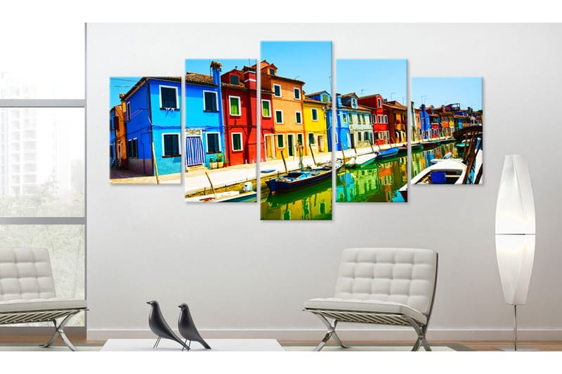 Tavla Houses In The Colors Of The Rainbow 100x50 - Artgeist sp. z o. o. - Inredning - Tavlor & konst - Canvastavlor