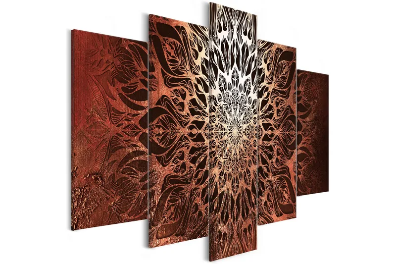 Tavla Hypnosis 5 Parts Orange Wide 100x50, Artgeist sp. z o. o.