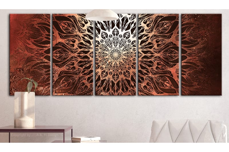 Tavla Hypnosis 5 Parts Orange Narrow 200x80 - Artgeist sp. z o. o. - Inredning - Tavlor & konst - Canvastavlor