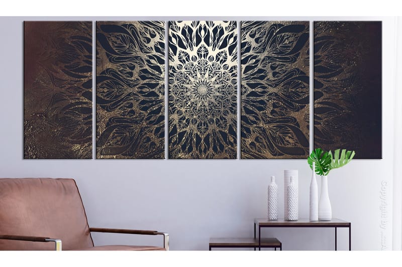 Tavla Hypnosis 5 Parts Brown Narrow 200x80 - Artgeist sp. z o. o. - Inredning - Tavlor & konst - Canvastavlor