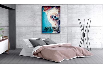 Tavla I Live Here, Respect Please 80x120 cm - Inredning - Tavlor & konst - Canvastavlor
