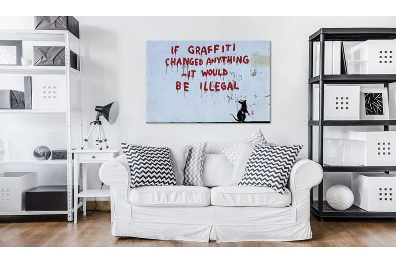 Tavla If Graffiti Changed Anything by Banksy 120x80, Artgeist sp. z o. o.