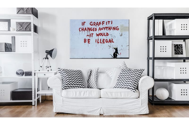 Tavla If Graffiti Changed Anything by Banksy 90x60 - Artgeist sp. z o. o. - Inredning - Tavlor & konst - Canvastavlor