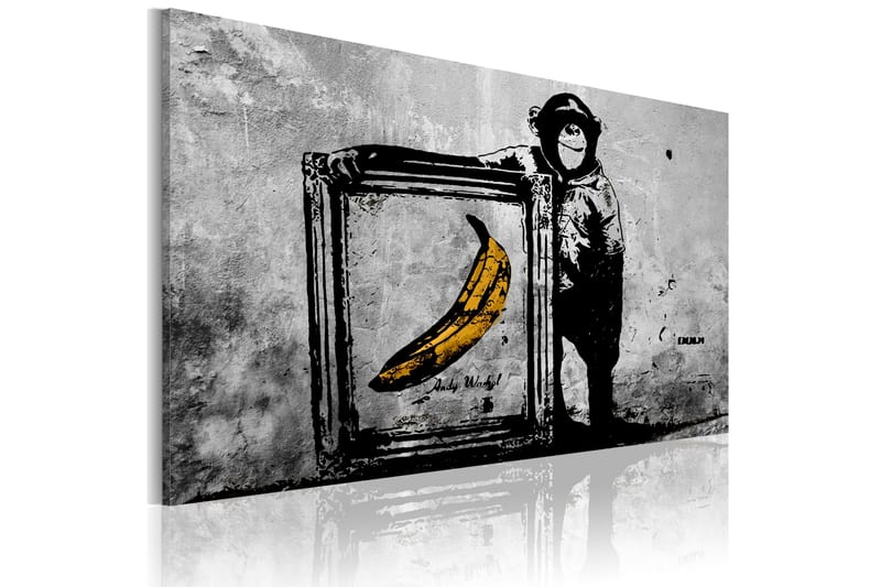 Tavla Inspired by Banksy black and white 120x80, Artgeist sp. z o. o.