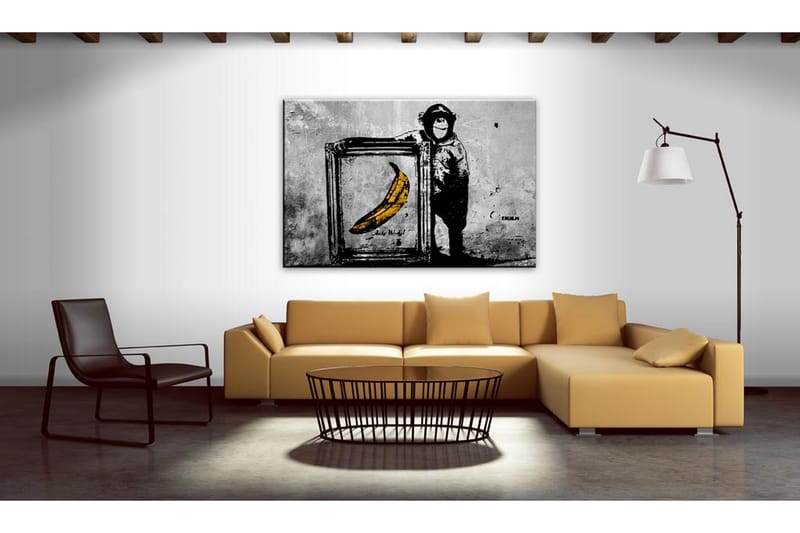 Tavla Inspired By Banksy Black And White 90x60 - Artgeist sp. z o. o. - Inredning - Tavlor & konst - Canvastavlor