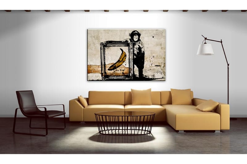 Tavla Inspired by Banksy sepia 120x80 - Artgeist sp. z o. o. - Inredning - Tavlor & konst - Canvastavlor