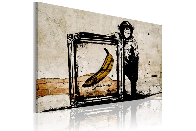 Tavla Inspired by Banksy sepia 120x80 - Artgeist sp. z o. o. - Inredning - Tavlor & konst - Canvastavlor