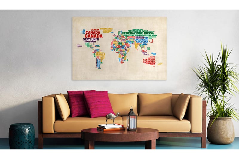 Tavla Italienska Namnen På De Länder 90x60 - Artgeist sp. z o. o. - Inredning - Tavlor & konst - Canvastavlor