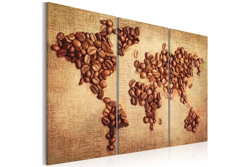 Tavla Kaffe Från Hela Världen Triptyk 60x40, Artgeist sp. z o. o.