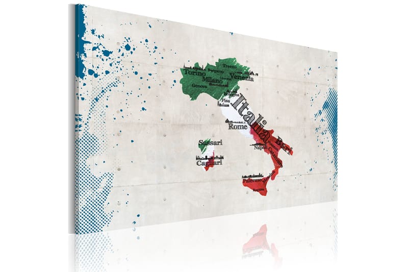 Tavla Karta Över Italien 60x40, Artgeist sp. z o. o.