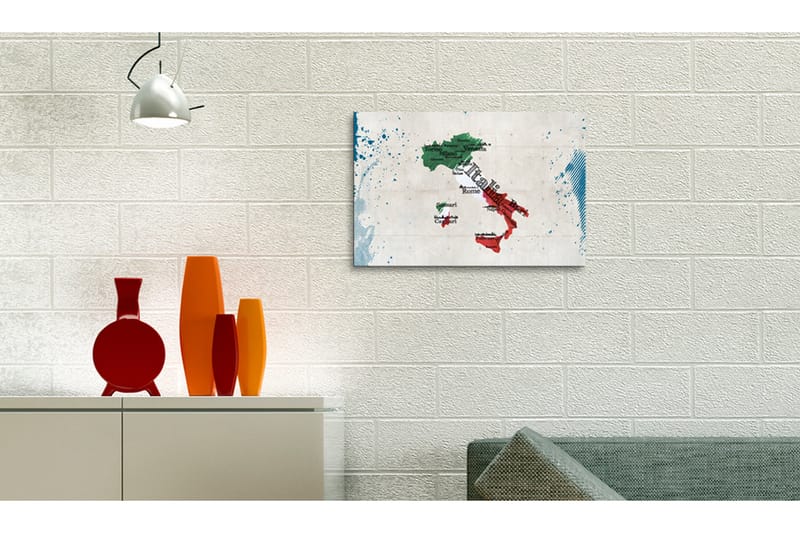 Tavla Karta Över Italien 60x40 - Artgeist sp. z o. o. - Inredning - Tavlor & konst - Canvastavlor