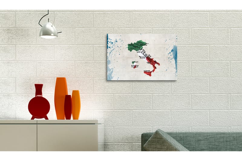 Tavla Karta Över Italien 90x60 - Artgeist sp. z o. o. - Inredning - Tavlor & konst - Canvastavlor