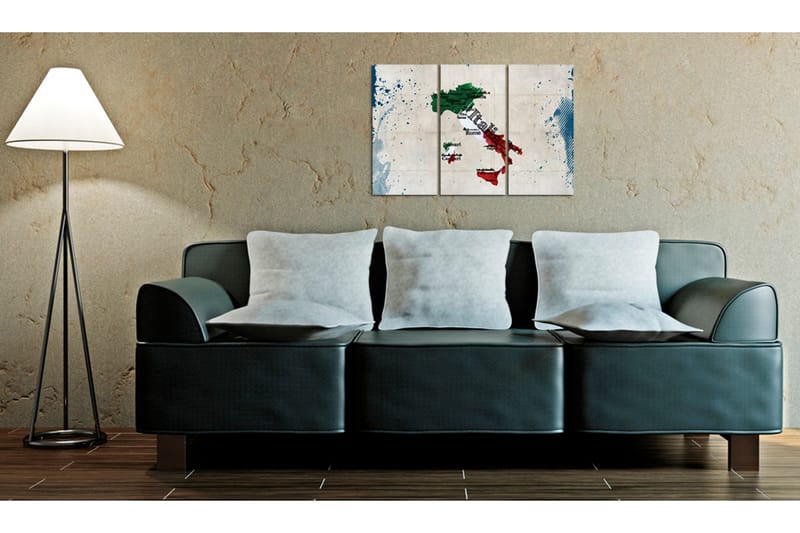 Tavla Karta Över Italien Triptyk 120x80 - Artgeist sp. z o. o. - Inredning - Tavlor & konst - Canvastavlor