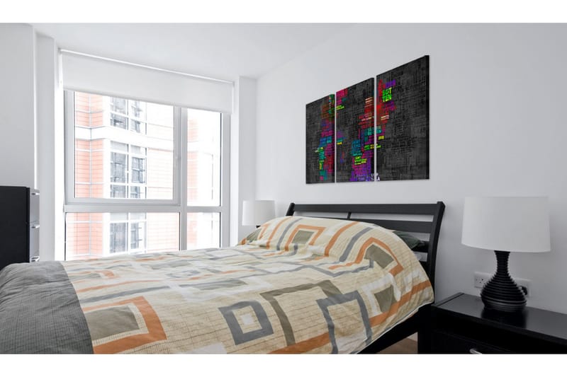 Tavla Karta Över Sverige Färgade Namn Städer 120x80 - Artgeist sp. z o. o. - Inredning - Tavlor & konst - Canvastavlor