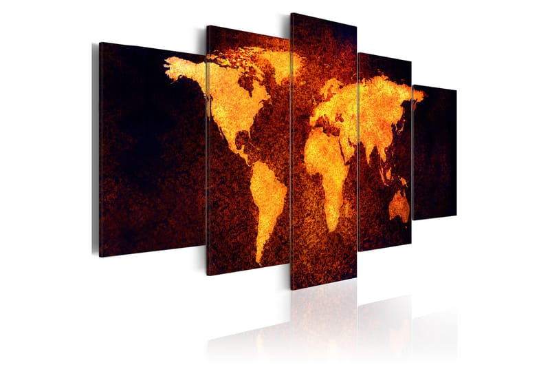 Tavla Karta Över Världen Hot Lava 200x100 - Artgeist sp. z o. o. - Inredning - Tavlor & konst - Canvastavlor