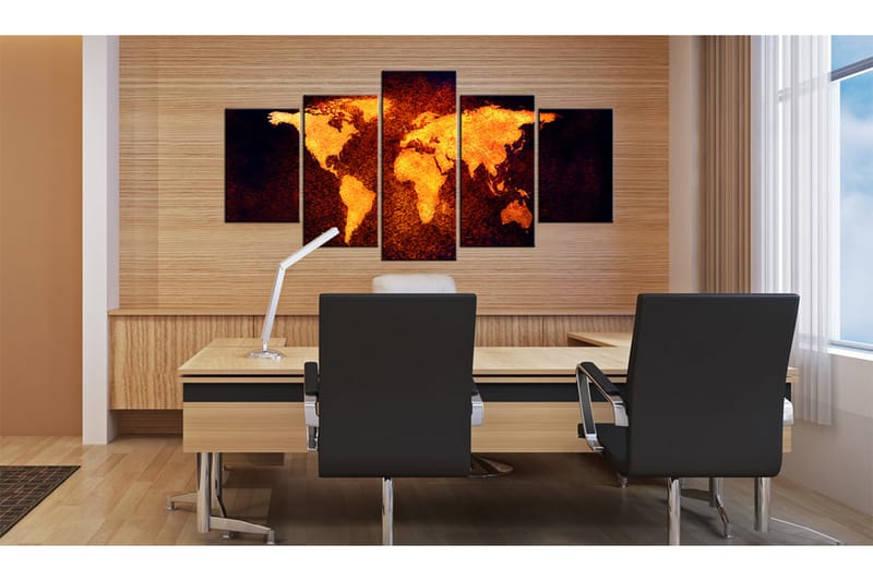 Tavla Karta Över Världen Hot Lava 200x100 - Artgeist sp. z o. o. - Inredning - Tavlor & konst - Canvastavlor