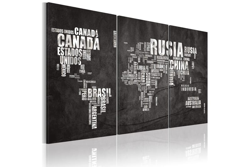 Tavla Karta över världen (spanska språket) Triptych 90x60 - Artgeist sp. z o. o. - Inredning - Tavlor & konst - Canvastavlor