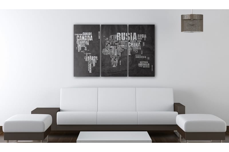 Tavla Karta över världen (spanska språket) Triptych 90x60 - Artgeist sp. z o. o. - Inredning - Tavlor & konst - Canvastavlor