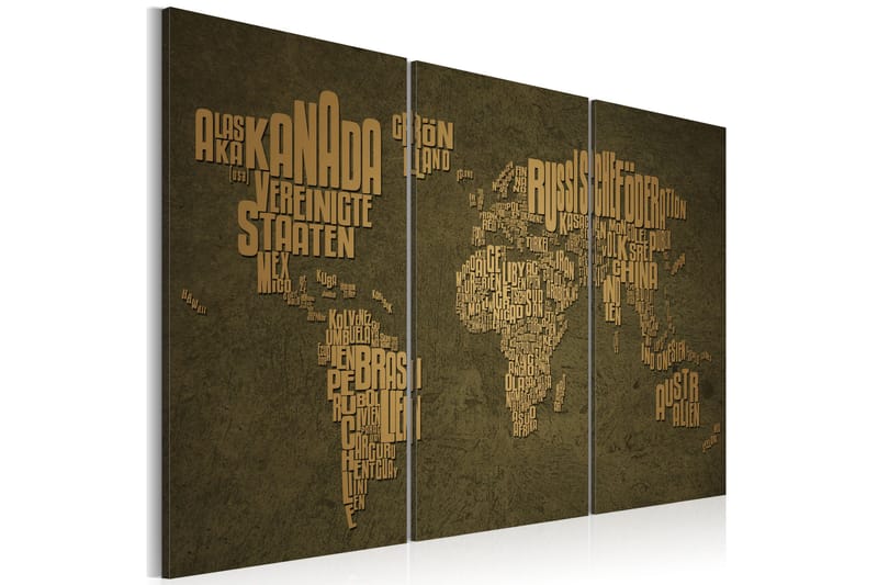 Tavla Karta över världen Triptych 90x60 - Artgeist sp. z o. o. - Inredning - Tavlor & konst - Canvastavlor