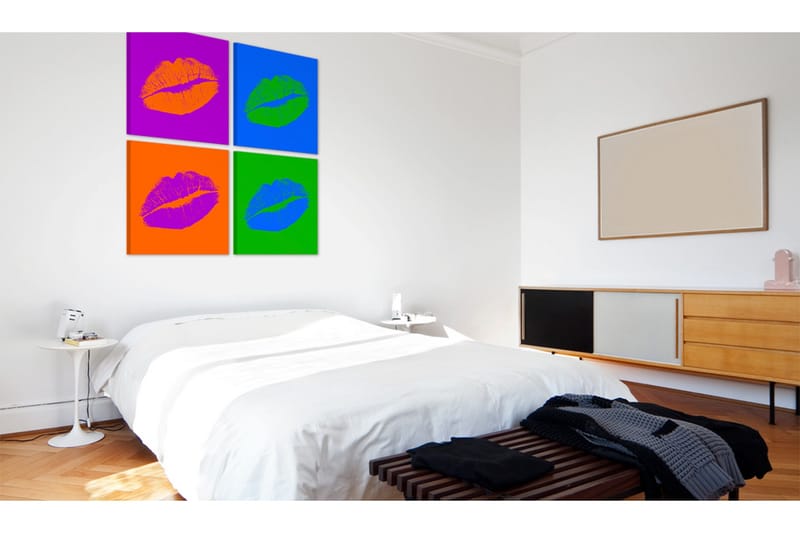 Tavla Kisses Popkonst 40x40 - Artgeist sp. z o. o. - Inredning - Tavlor & konst - Canvastavlor