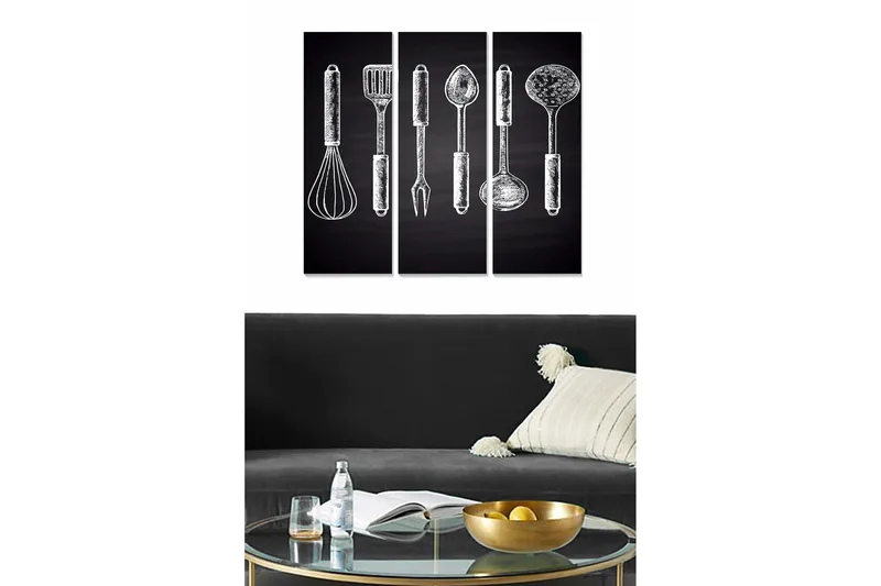 Tavla Kitchen 3-pack Flerfärgad, 20x50 cm