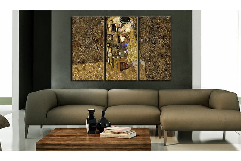 Tavla Klimt Inspiration Kiss 120x80 - Artgeist sp. z o. o. - Canvastavlor