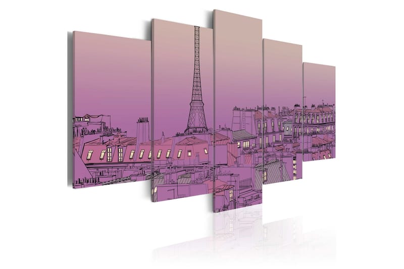 Tavla Lavender Sunrise Over Paris 200x100, Artgeist sp. z o. o.