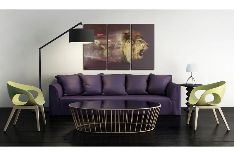 Tavla Lejon Abstrakt 120x80 - Artgeist sp. z o. o. - Inredning - Tavlor & konst - Canvastavlor