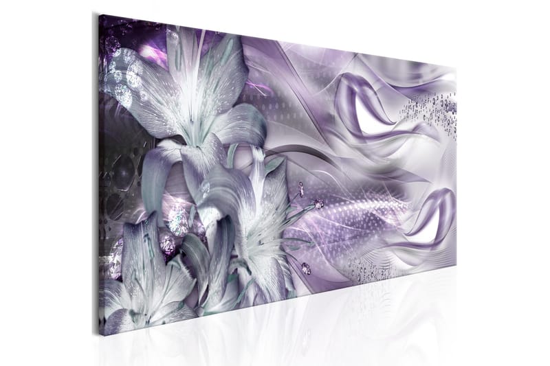 Tavla Lilies And Waves 1 Part Narrow Pale Violet 135x45, Artgeist sp. z o. o.